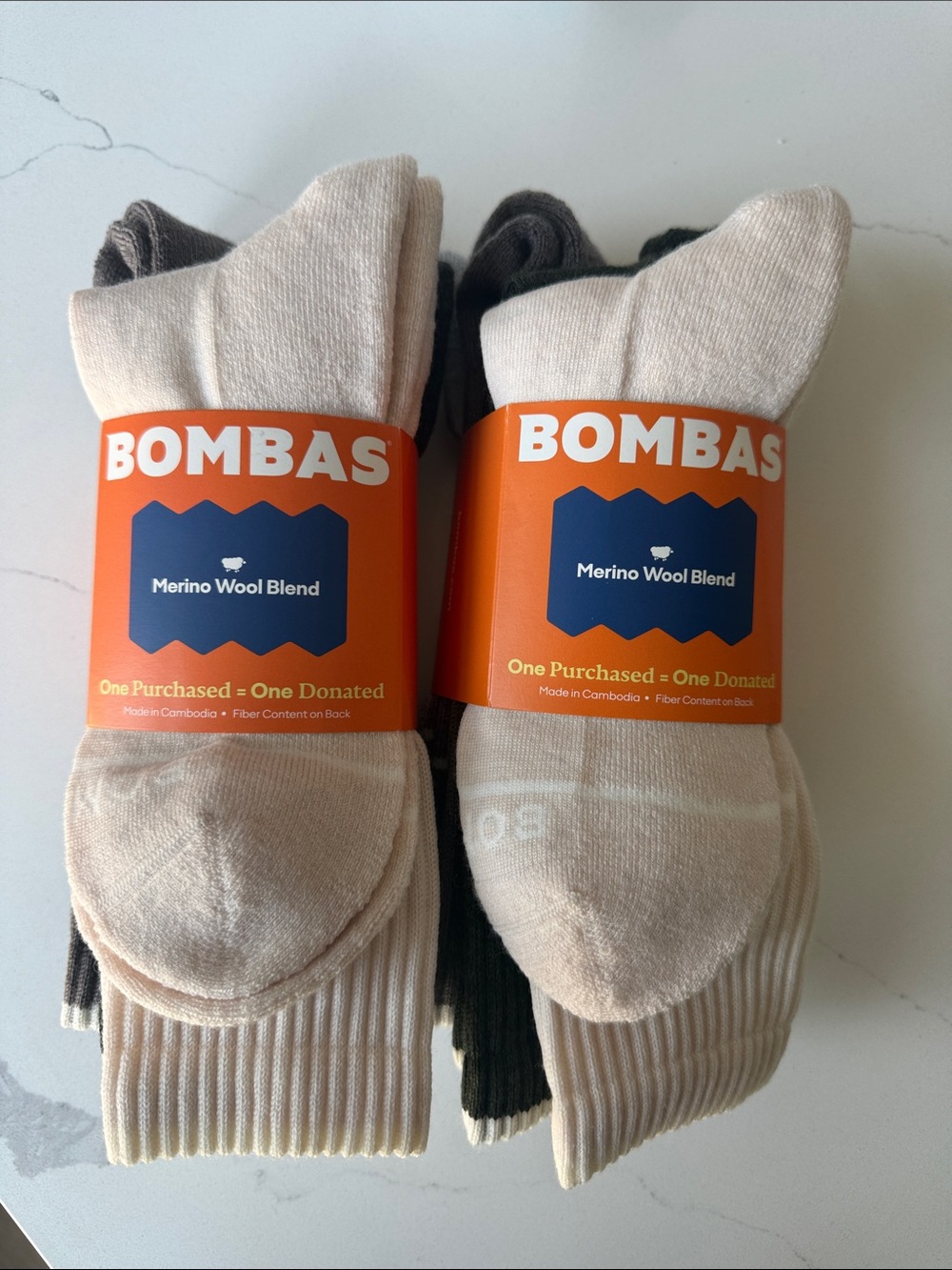 Bombas Men's Merino Wool Blend Calf Sock 4-Pack Large
